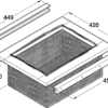 Wicker basket and runner set, for 500 mm width cabinet