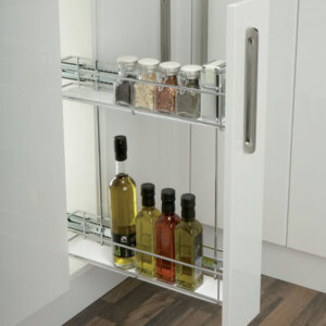 Pull-out storage unit, for 150 mm cabinet width, soft closing