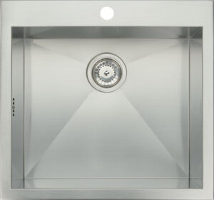 Stainless steel top mount single bowl, 540 x 510 mm